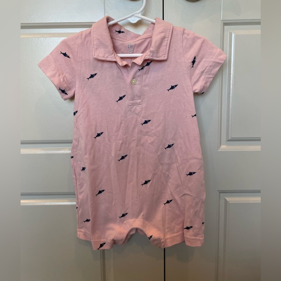 Pink Romper with Sharks - Picture 1 of 4